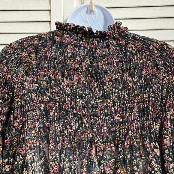 Zara Black Floral Blouse - Picture 9 of 13